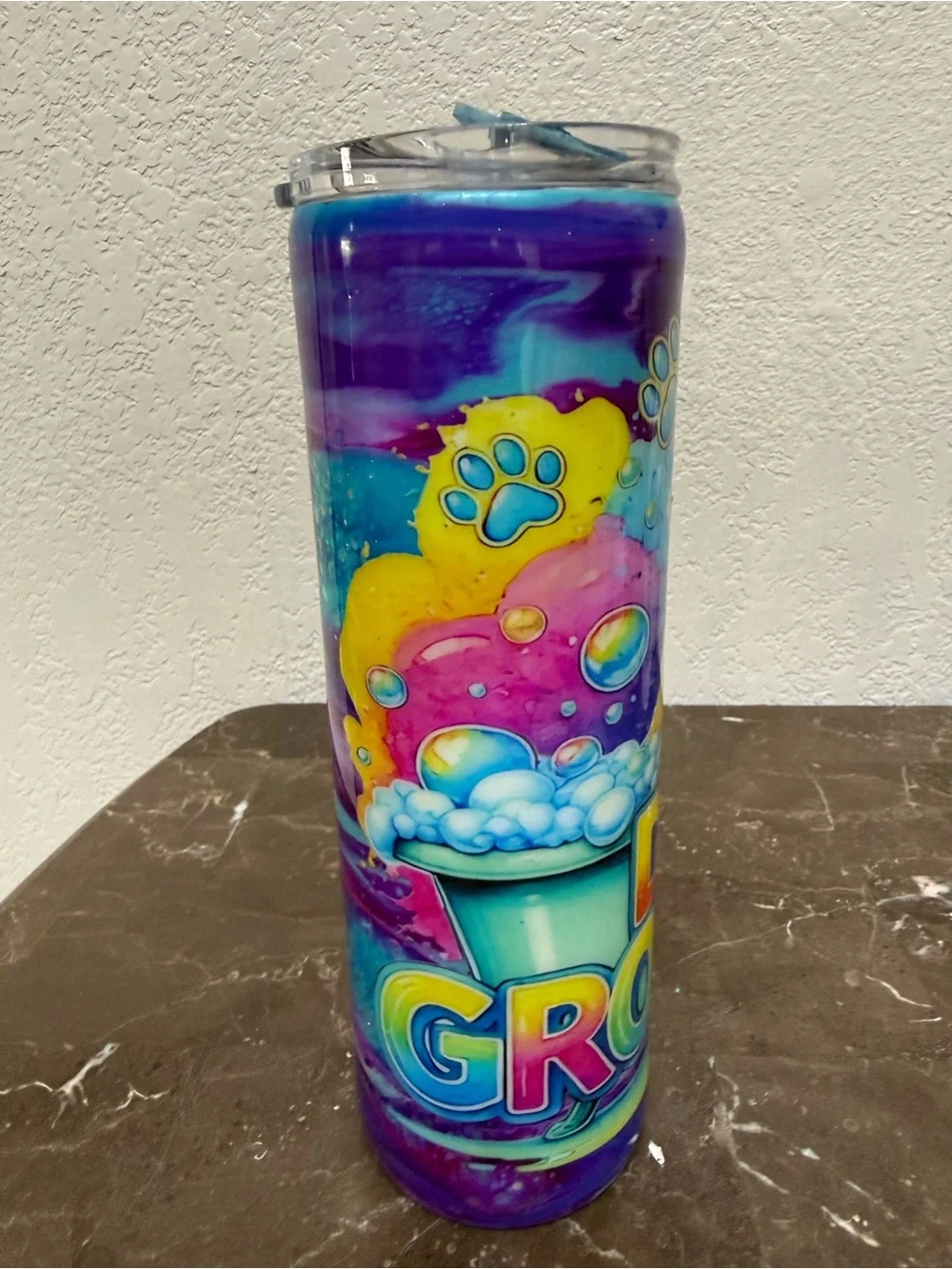 Watercolor Golden Retriever Dog Groomer 30 oz Tumbler Cup Handmade